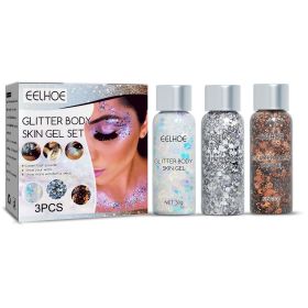 Eelhoe Glitter Gel Set Makeup Fish Scale Glitter Stage Show Eyeshadow Makeup Prop Gel Glitter