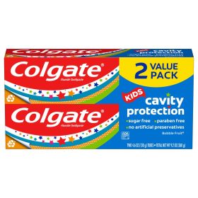 Colgate Kids Toothpaste with Fluoride; Mild Bubble Fruit Flavor; 2 Pack; 4.6 oz