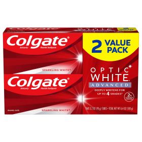 Colgate Optic White Advanced Teeth Whitening Toothpaste; 3.2 oz; 2 Pack