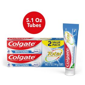 Colgate Total Teeth Whitening Mint Toothpaste; 2 Pack; 5.1 oz Tubes
