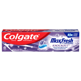 Colgate Max Fresh Knockout Toothpaste; Whitening with Mini Breath Strips; 6.3 oz