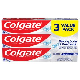 Colgate Baking Soda and Peroxide Whitening Toothpaste; Brisk Mint; 3 Pack