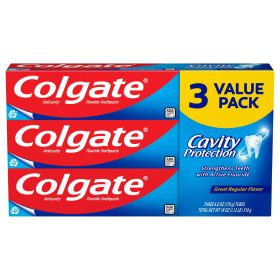 Colgate Cavity Protection Toothpaste; Great Regular Flavor; 6 oz; 3 Pack