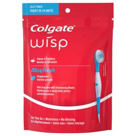 Colgate Max Fresh Wisp Disposable Mini Toothbrush; Peppermint; 24 Count