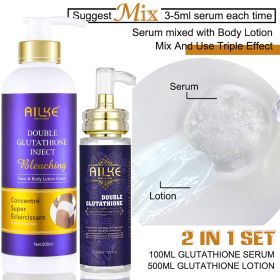 AILKE Brightening Skin Care, With Double Glutathione, Improve Skin Luster, Clean Skin, Smooth Skin, Skin Glowing Set