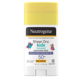Neutrogena Sheer Zinc Kids Mineral Sunscreen Stick, SPF 50+, 1.5 oz