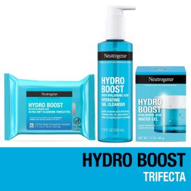 Neutrogena Hydro Boost Trifecta: Water Gel, Cleanser, & Wipes, 3 Items