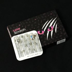Love Scratch Clear Extra Long Diamond Handmade Press-on Nails