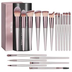 BS-MALL Makeup Brush Set 18 Pcs Premium Synthetic Foundation Powder Concealers Eye shadows Blush Makeup Brushes with black case with Case Set Portable