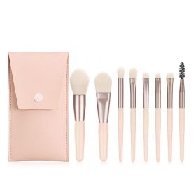 8pcs Make Up Brushes Set Cosmetic Powder Eye Shadow Foundation Blush Blending Concealer Professional Beauty Tool with bag (Color : Apricot bag)