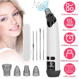 Hot Compress Blackhead Remover Vacuum Electric Pore Extractor Acne Removal Tool with 4 Probes 4 Pimple Popper Tools for All Skins GPCT5246