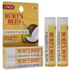 Coconut and Pear Moisturizing Lip Balm Twin Pack by Burts Bees for Unisex - 2 x 0.15 oz Lip Balm