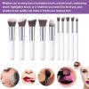 10 pcs makeup brush set  Portable fashion high-end beauty tool set (White  Silver) with bag