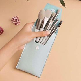 A Set Of 8 Portable Makeup Brushes, Suitable For Concealer, Foundation, Soft Bristles, Eye Makeup Tools, Beginner Mini Set, Portable Beauty Tools (Color: Blue)