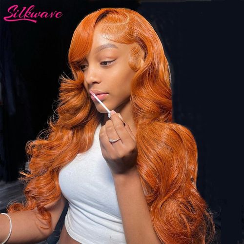 Body Wave Colored Orange Ginger Human Hair Wigs 30 36 Inch 13x4 13x6 Hd Lace Frontal Wig For Women Pre Plucked Brazilian On Sale