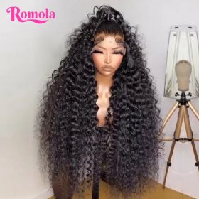 30 40 Inch 13x6 Hd Lace Frontal Wig Human Hair Loose Deep Wave Wig Curly Wigs 13x4 Water Wave 360 Lace Front Human Hair Wig (Color: 13x4 Frontal Wig, Stretched Length, Density: 12INCHES, 200 Density)