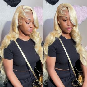 613 Hd Lace Frontal Wig Blonde Wig Body Wave Human Hair Wig 13x6 13X4 Hd Lace Wigs Lace Front Wig 100% Full Lace Wigs (Lace Wig Type, Density: 13X4 Lace Wig, 180%, Stretched Length: 32inches)