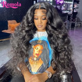 Hd Lace Wig 13x6 Human Hair 250 Density Body Wave Human Hair Wigs 100% 40 Inch Lace Front Human Hair Wig 13x4 Lace Frontal Wig (Color: 13x6 Frontal Wig, Stretched Length, Density: 38inches, 180%)