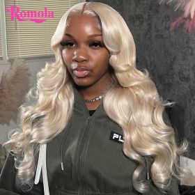 Blonde 613 Hd Lace Frontal Wig 13x6 Human Hair Body Wave Human Hair Wigs For Black Women 30 Inch Brazilian 13x4 Lace Front Wig (Color: 13x6 Frontal Wig, Stretched Length, Density: 22INCHES, 180%)