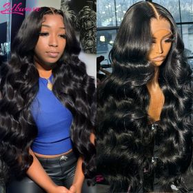 13x6 Hd Lace Frontal Wig Body Wave 250 Density Human Hair Wig 36 40 Inches Loose Wave Lace Front Wig Preplucked For Black Women (Color: 13x6 Hd lace wig, Stretched Length, Density: 16inches, 250%)