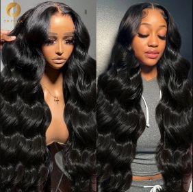 13x6 13x4 HD Transparent Body Wave Lace Front Wig Brazilian 360 Water Wave Ready To Wear 5x5 Lace Closure Glueless Wig For Women (Color: 4x4 HD Glueless, Stretched Length, Density: 24inches, 180 Density)
