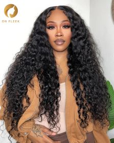 40 Inch Deep Wave 13x4 13x6 Hd Lace Frontal Wigs Human Hair wig Water Wave Curly 360 Lace Front Human Hair 4x4 Lace Closure Wigs (Color: 4x4 Lace Wig, Stretched Length, Density: 40inches, 180 Density)