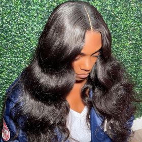13x6 HD Transparent Body Wave Lace Front Wig Human Hair Brazilian 30 Inch 13x4 Lace Frontal Wigs For Black Women 180 Density (Color: 13x4 Frontal Wig, Stretched Length, Density: 12inches, 150%)