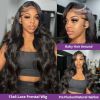 HD Transparent Body Wave 13x6 13x4 Lace Front Gluless Human Hair Wigs Brazilian 30 40 Inch 360 Lace Frontal Wig For Black Women