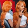 Orange Ginger Lace Front Wig Human Hair 13X4 13x6 Body Wave Lace Front Wig Colored Human Hair Wigs For Women 28 30 Inch