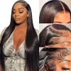 30 Inch 13x4 13X6 HD Transparent Lace Front Wig Bone Straight Human Hair Wig 360 Lace Frontal Wig 4X4 Lace Closue Wigs For Women