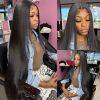 30 Inch 13x4 13X6 HD Transparent Lace Front Wig Bone Straight Human Hair Wig 360 Lace Frontal Wig 4X4 Lace Closue Wigs For Women
