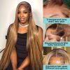 Honey Blonde Highlight Wig Stralght Lace Front Wig Human Hair 13x4 Colored Human Hair Wigs 13x6 Hd Lace Frontal Wig