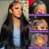 30 40Inch Bone Straight Transparent 13x6 HD Lace Frontal Human Hair Wigs 180 Density Brazilian 13x4 Lace Front Wig For Women