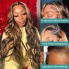 13x6 Hd Lace Frontal Wig Honey Blonde Ombre Highlight Wig Body Wave Lace Front Wig Human Hair 13x4 Colored Human Hair Wigs
